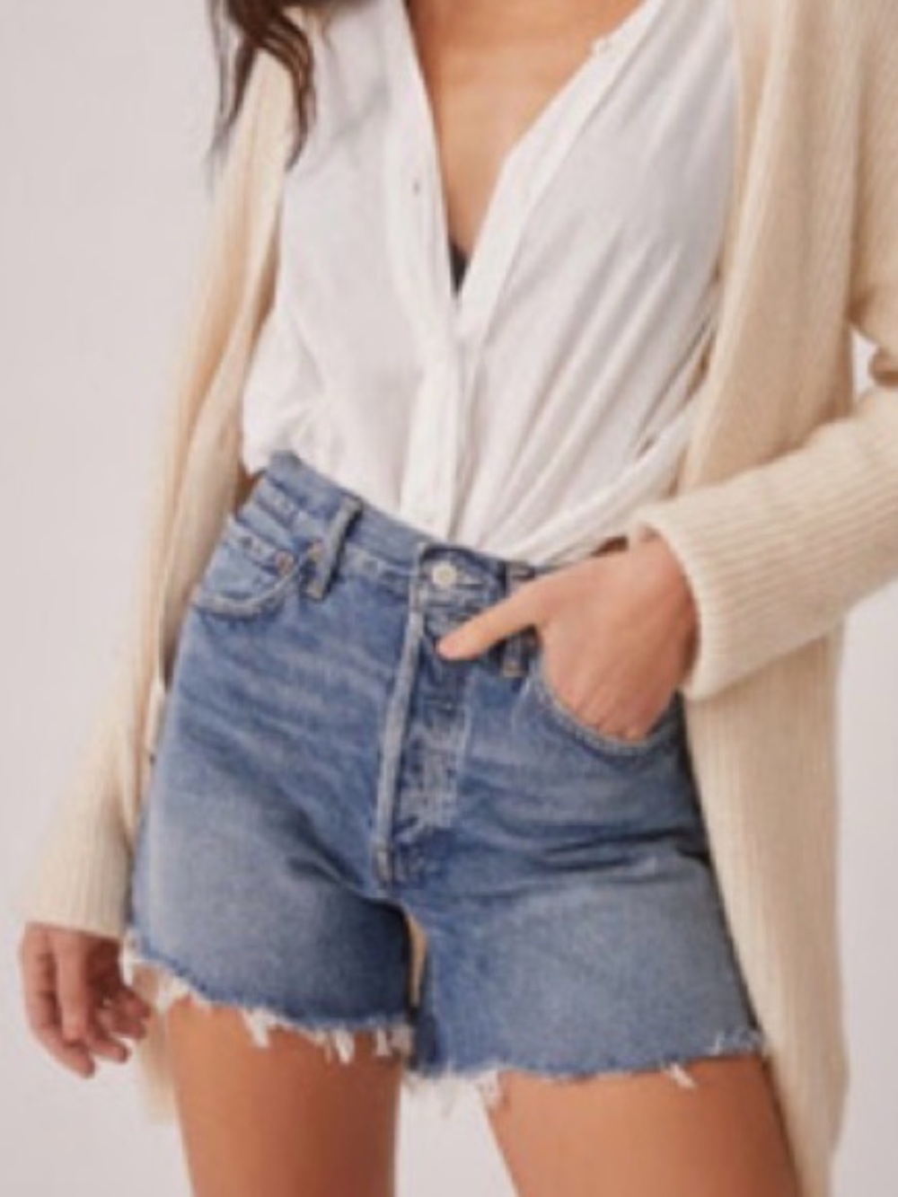 Agolde Parker Relaxed Cut-Off Denim Shorts